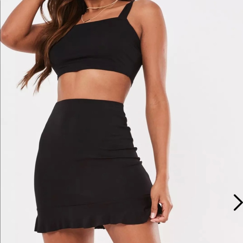 Cami crop top and mini skirt set